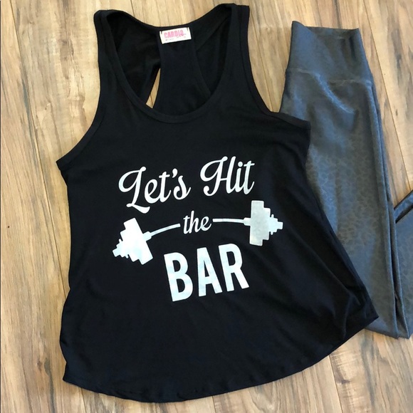 Cardio Courure Tops - Let’s Hit The Bar Tank